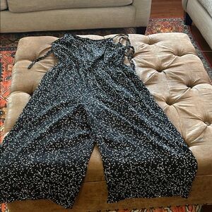 GAP Black and White Speckled Jumpsuit